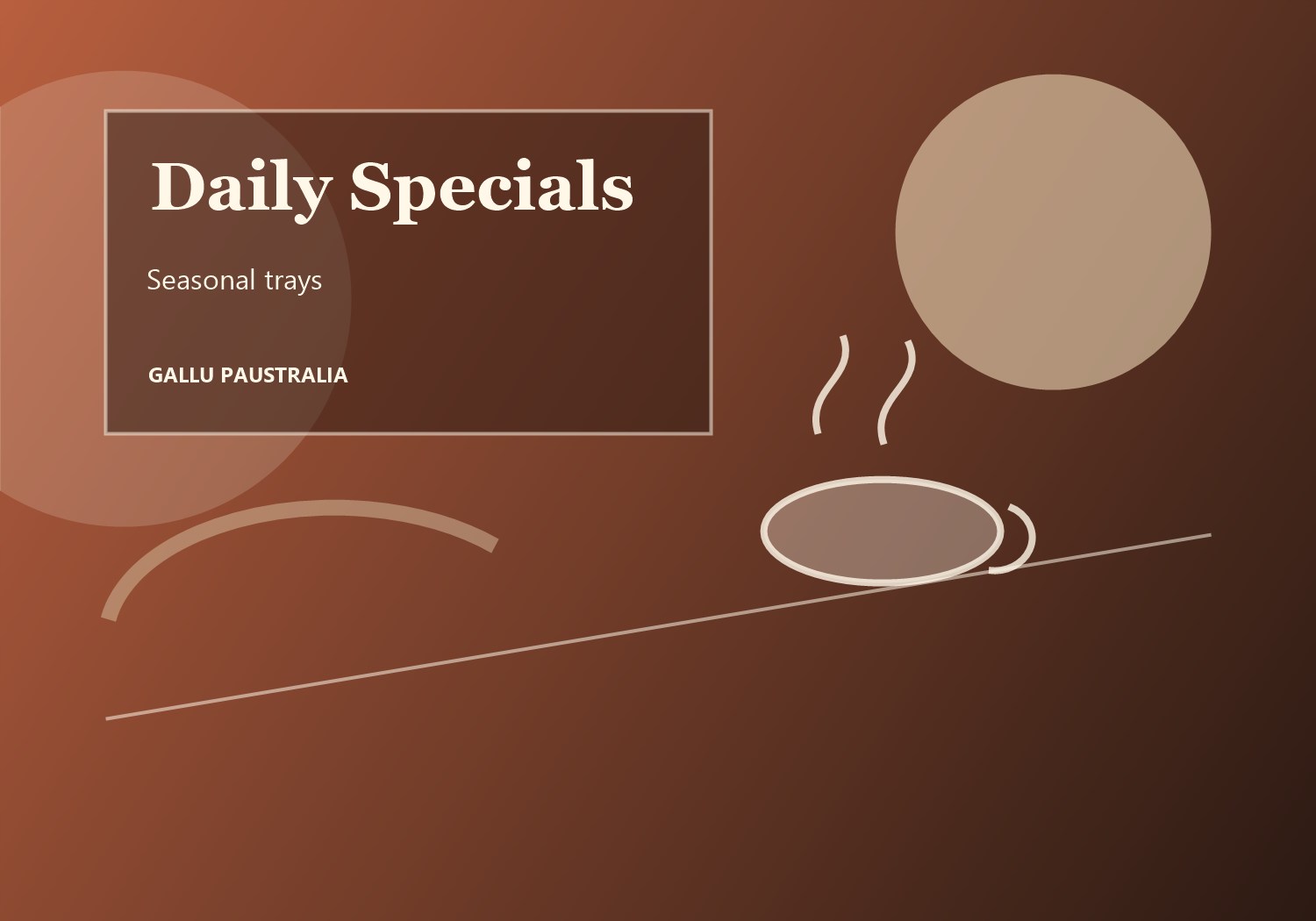 Bakery daily specials displayed on a cafe table